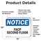 Signmission FACP Second Floor, 14 in W x Rectangle, Vinyl Decal OS-2PACK-NS-D-1014-L-12415 - alternate 3